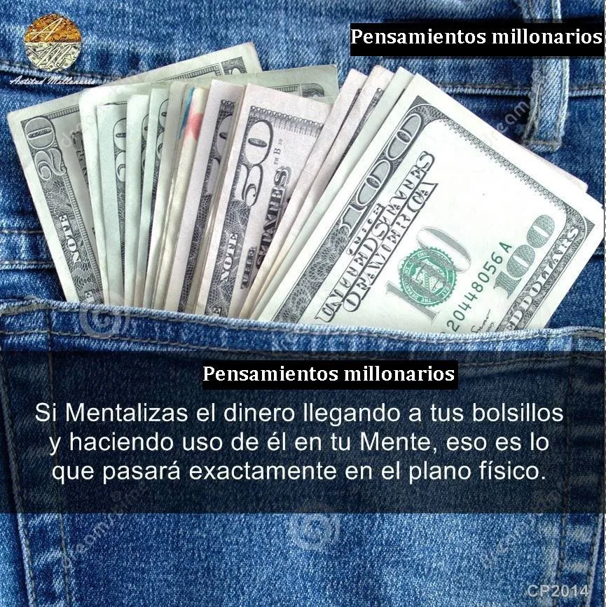 Se ven billetes de 100 dólares en el bolsillo de un jean azul.